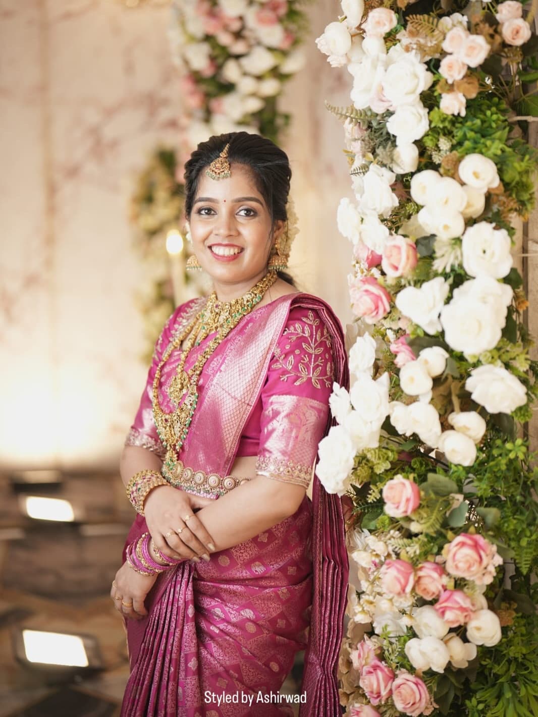 Bridal Innovation portfolio look 9, showing Kerala bridal makeup, hair styling, saree, jewellery, or ceremony details.